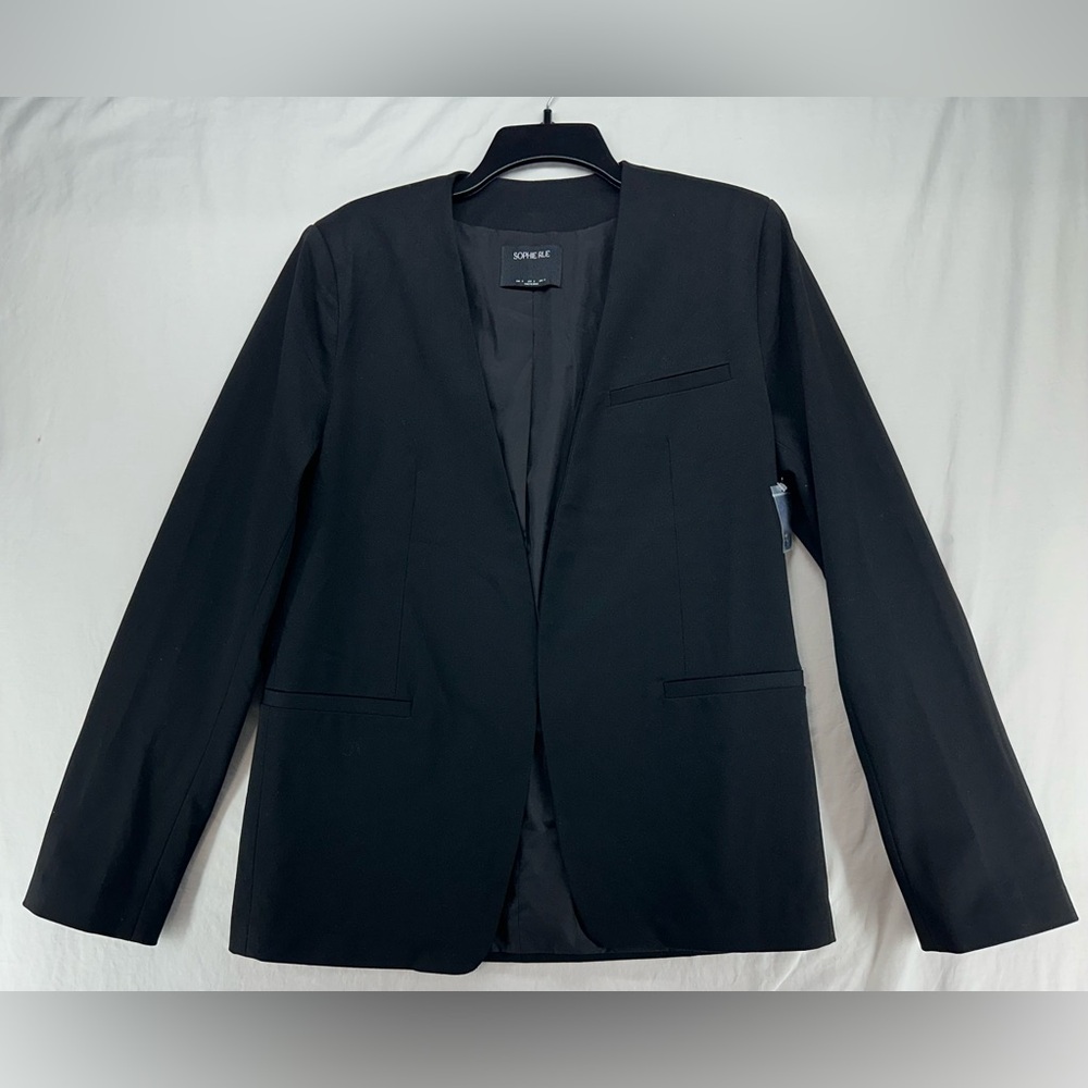 Sophie Rue Black Oversized Open Front No Button Blazer Jacket‎ Small